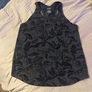 Tek Gear Charcoal Leaf Print Tank Top